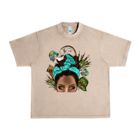 French Oak Lake Camping Afro Messy Bun Bbs Urban Heavy Tee - BundleAndBundleShop