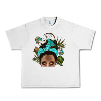 Lunar Rock Lake Camping Afro Messy Bun Bbs Urban Heavy Tee - BundleAndBundleShop