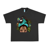 Pigment Black Lake Camping Afro Messy Bun Bbs Urban Heavy Tee - BundleAndBundleShop