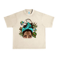Sandshell Lake Camping Afro Messy Bun Bbs Urban Heavy Tee - BundleAndBundleShop