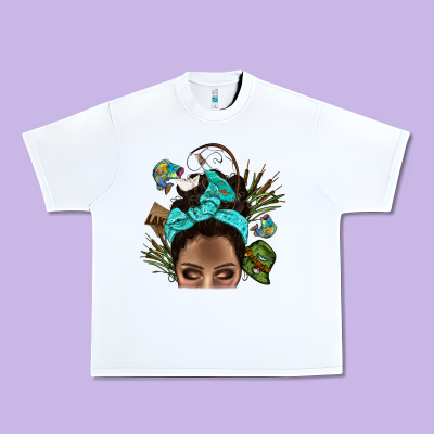 Lake Camping Afro Messy Bun Bbs Urban Heavy Tee Designed By Bundleandbundleshop