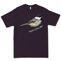 Plum Black Capped Chickadee Premium Tee - LillyAllenDesigns