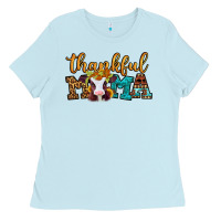 Baby Blue thankful mama baby calf Ladies Tee - Jasminsmagicworld