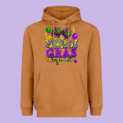 Mardi Gras Squad Heavyweight Hoodie Designed By Fadigitalartstudio