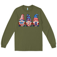 Army Green usa fourth of july gnomes Long Sleeve Tee - RanaPortraitStore