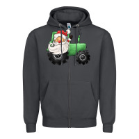 Smoke santa tractor Zipper Hoodie - CowGirlArtShop