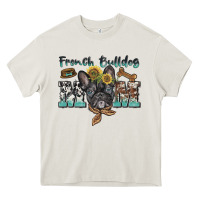 Cream french bulldog mom Heavy Core Tee - BarkalooDesign