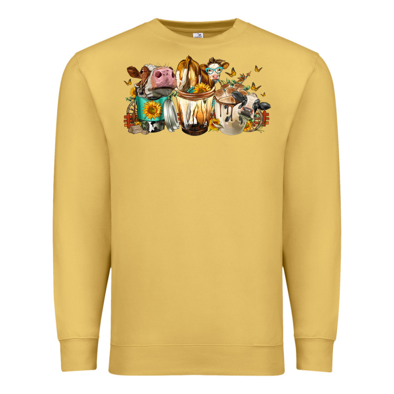 Cows And Coffee Premium Sweatshirt by FaDigitalArtStudio | Teevron
