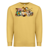 Antique Gold Cows And Coffee Premium Sweatshirt - FaDigitalArtStudio