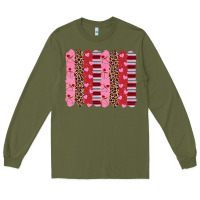 Army Green valentine's day brushstrokes Long Sleeve Tee - RanaPortraitStore