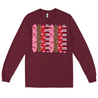 Burgundy valentine's day brushstrokes Long Sleeve Tee - RanaPortraitStore
