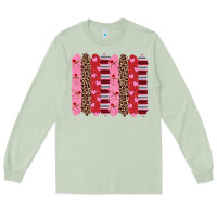 Matcha valentine's day brushstrokes Long Sleeve Tee - RanaPortraitStore