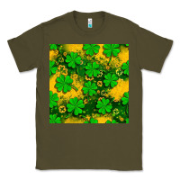 Army Green St. Patricks clover pattern digital paper Classic Tee - BundleAndBundleShop