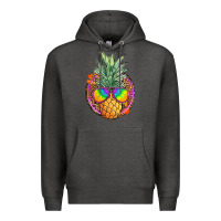 Charcoal Heather pineapple and glasses Premium Hoodie - JahusDesignShop