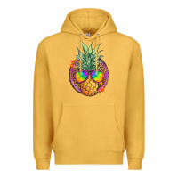 Mustard pineapple and glasses Premium Hoodie - JahusDesignShop