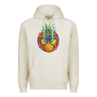 Oatmeal Heather pineapple and glasses Premium Hoodie - JahusDesignShop
