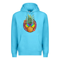 Ocean Blue pineapple and glasses Premium Hoodie - JahusDesignShop