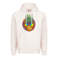 Pale Pink pineapple and glasses Premium Hoodie - JahusDesignShop