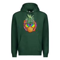 Sports Green pineapple and glasses Premium Hoodie - JahusDesignShop