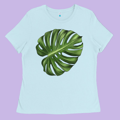 Monstera Leaf Ladies Tee Designed By Lillyallendesigns