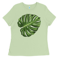 Matcha Monstera Leaf Ladies Tee - LillyAllenDesigns