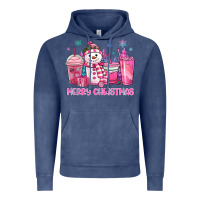 Vintage Denim merry christmas snowman coffee cups Vintage Hoodie - MaliasSmallBusiness