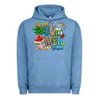 Pigment Pebble Blue summer time Urban Hoodie - CowhideDigitalArt
