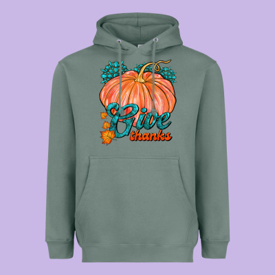 Give Thanks Heavyweight Hoodie Designed By Fadigitalartstudio