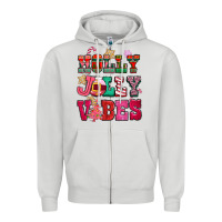 Holly Jolly Vibes Pink Christmas Zipper Hoodie | Teevron