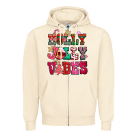 Sandshell holly jolly vibes pink christmas Zipper Hoodie - CowGirlArtShop