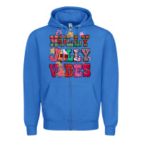 True Royal holly jolly vibes pink christmas Zipper Hoodie - CowGirlArtShop