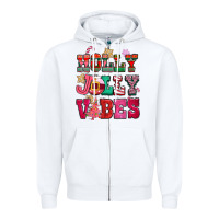 White holly jolly vibes pink christmas Zipper Hoodie - CowGirlArtShop