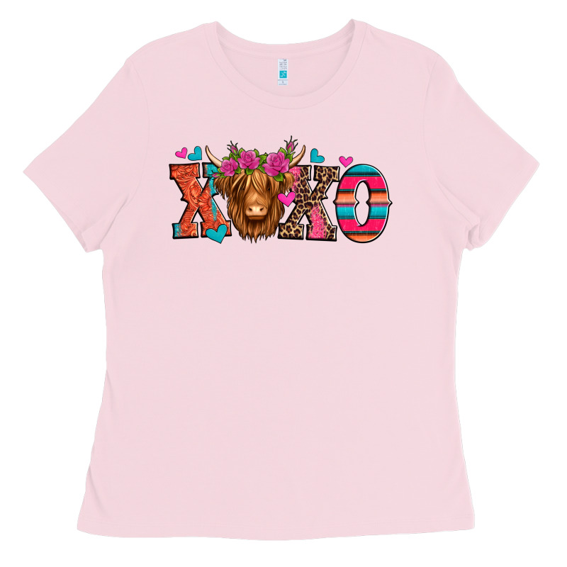Xoxo Valentine's Day Highland Cow Ladies Tee by Jasminsmagicworld | Teevron
