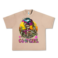 Burro Cowgirl Skeleton With Landscape Urban Heavy Tee - BundleAndBundleShop