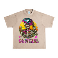 French Oak Cowgirl Skeleton With Landscape Urban Heavy Tee - BundleAndBundleShop