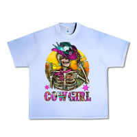 Grape Ice Cowgirl Skeleton With Landscape Urban Heavy Tee - BundleAndBundleShop