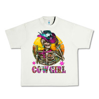 Pistachio Cowgirl Skeleton With Landscape Urban Heavy Tee - BundleAndBundleShop