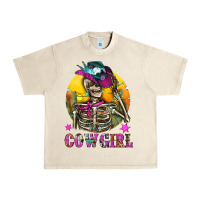 Sandshell Cowgirl Skeleton With Landscape Urban Heavy Tee - BundleAndBundleShop
