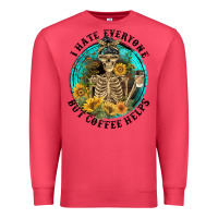 Cardinal I Hate Everyone But Coffee Helps Premium Sweatshirt - FaDigitalArtStudio