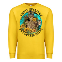 Lemon I Hate Everyone But Coffee Helps Premium Sweatshirt - FaDigitalArtStudio