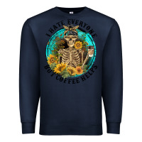 Navy I Hate Everyone But Coffee Helps Premium Sweatshirt - FaDigitalArtStudio