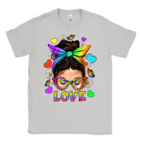 Moon Dust LGBTQ+ Messy Bun Mum Love With Hearts Classic Tee - BundleAndBundleShop