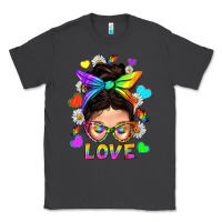 Smoke LGBTQ+ Messy Bun Mum Love With Hearts Classic Tee - BundleAndBundleShop
