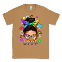 Toasted Coconut LGBTQ+ Messy Bun Mum Love With Hearts Classic Tee - BundleAndBundleShop