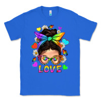 True Royal LGBTQ+ Messy Bun Mum Love With Hearts Classic Tee - BundleAndBundleShop