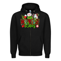 Black nurse claus christmas Zipper Hoodie - CowGirlArtShop