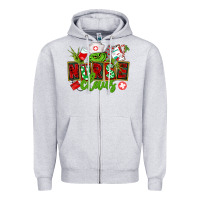 Heather Grey nurse claus christmas Zipper Hoodie - CowGirlArtShop