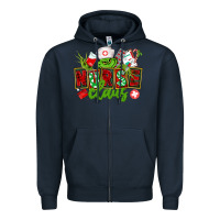 Navy nurse claus christmas Zipper Hoodie - CowGirlArtShop