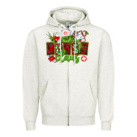 Oatmeal Heather nurse claus christmas Zipper Hoodie - CowGirlArtShop