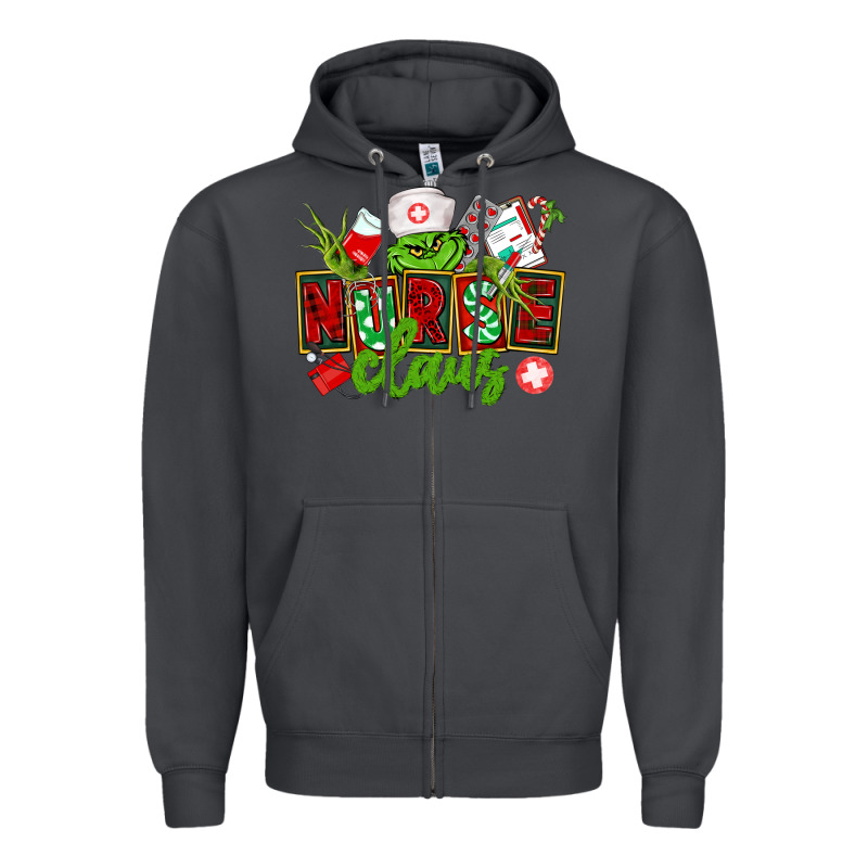 Nurse Claus Christmas Zipper Hoodie by CowGirlArtShop | Teevron